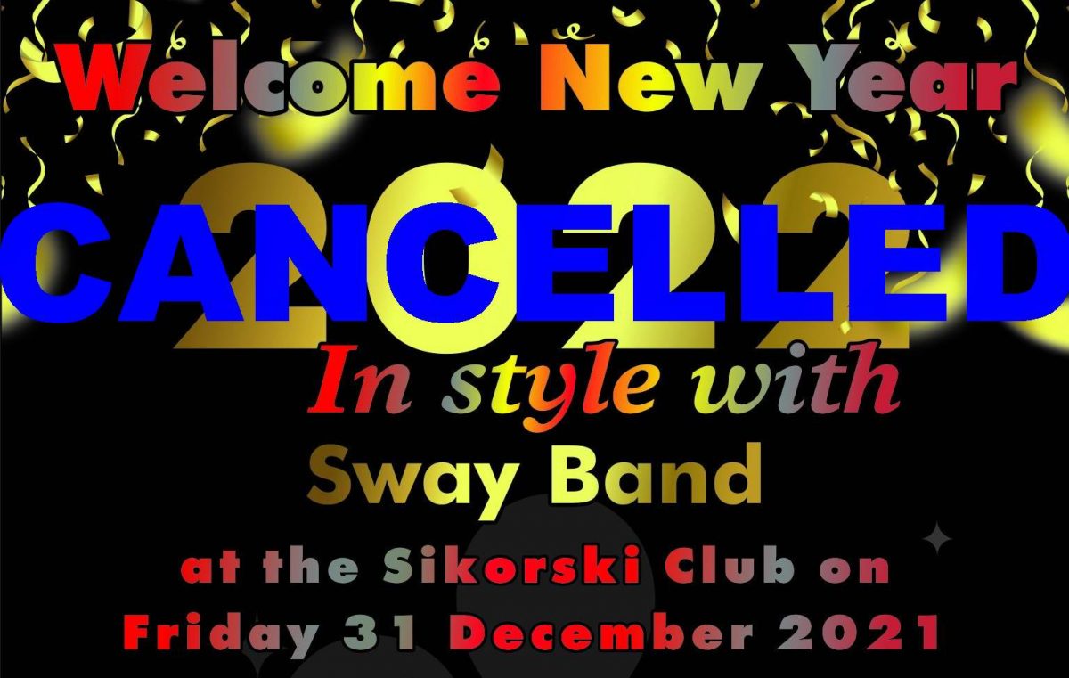 New Year’s Eve Ball, 31 December 2021 start 7:30PM – Cancelled 🗓