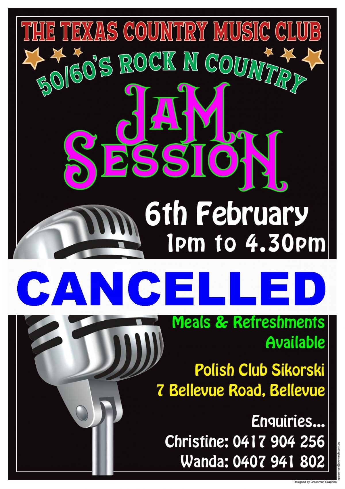 TCMC Jam Session – Sunday 6 February 2022 at 1:00 PM – Cancelled 🗓