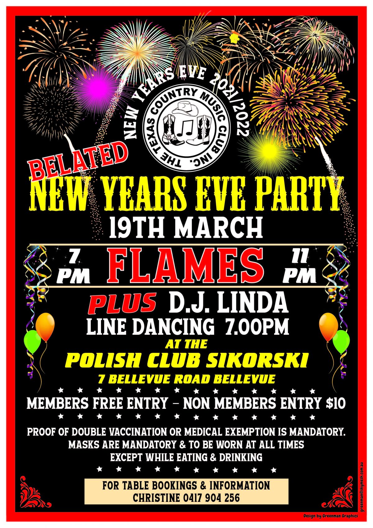 Night Party Texas Style – Saturday 19 March 2022 at 7:30 PM 🗓