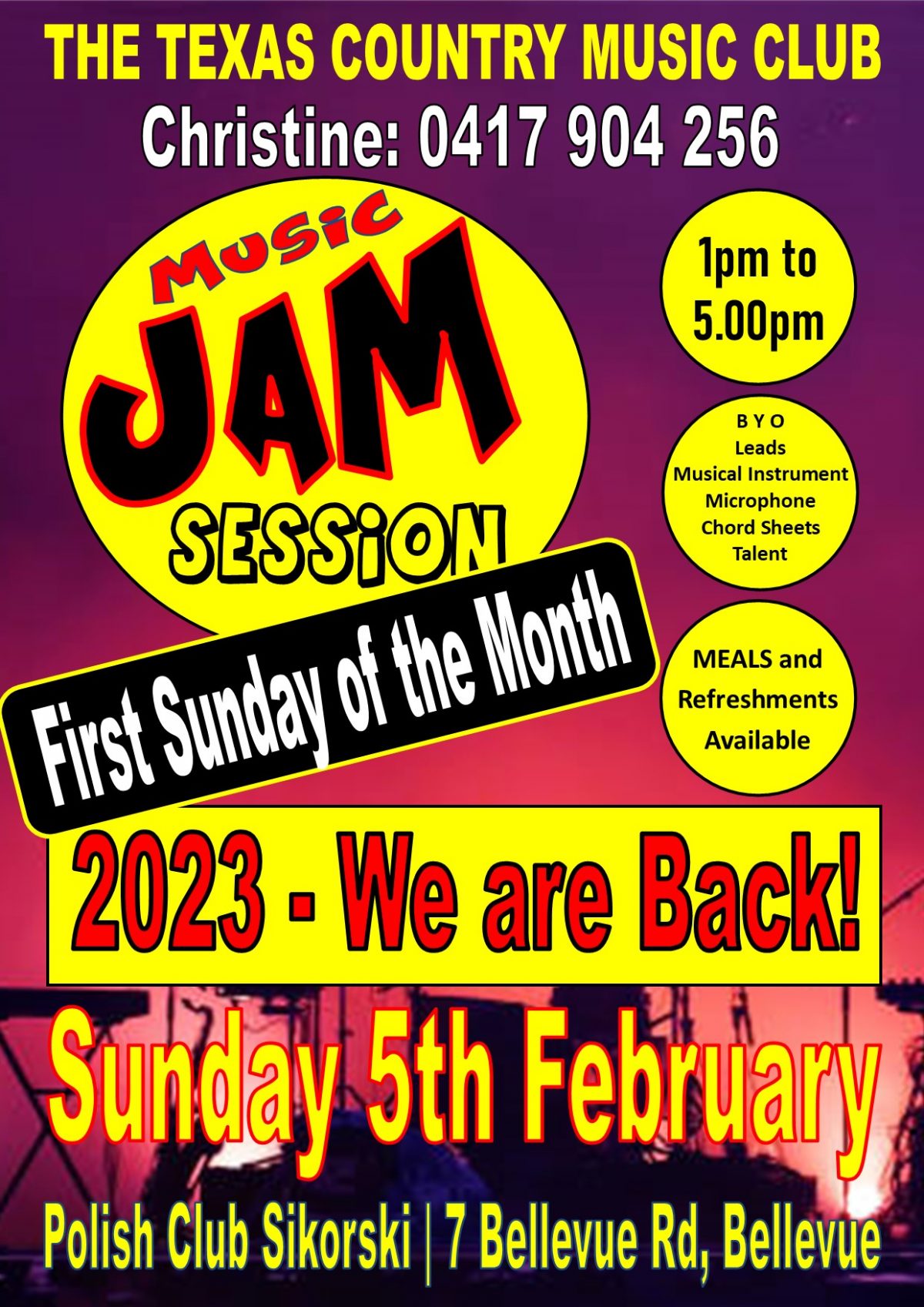 Jam Session – Sunday 5 February 2023 at 1:00 PM 🗓