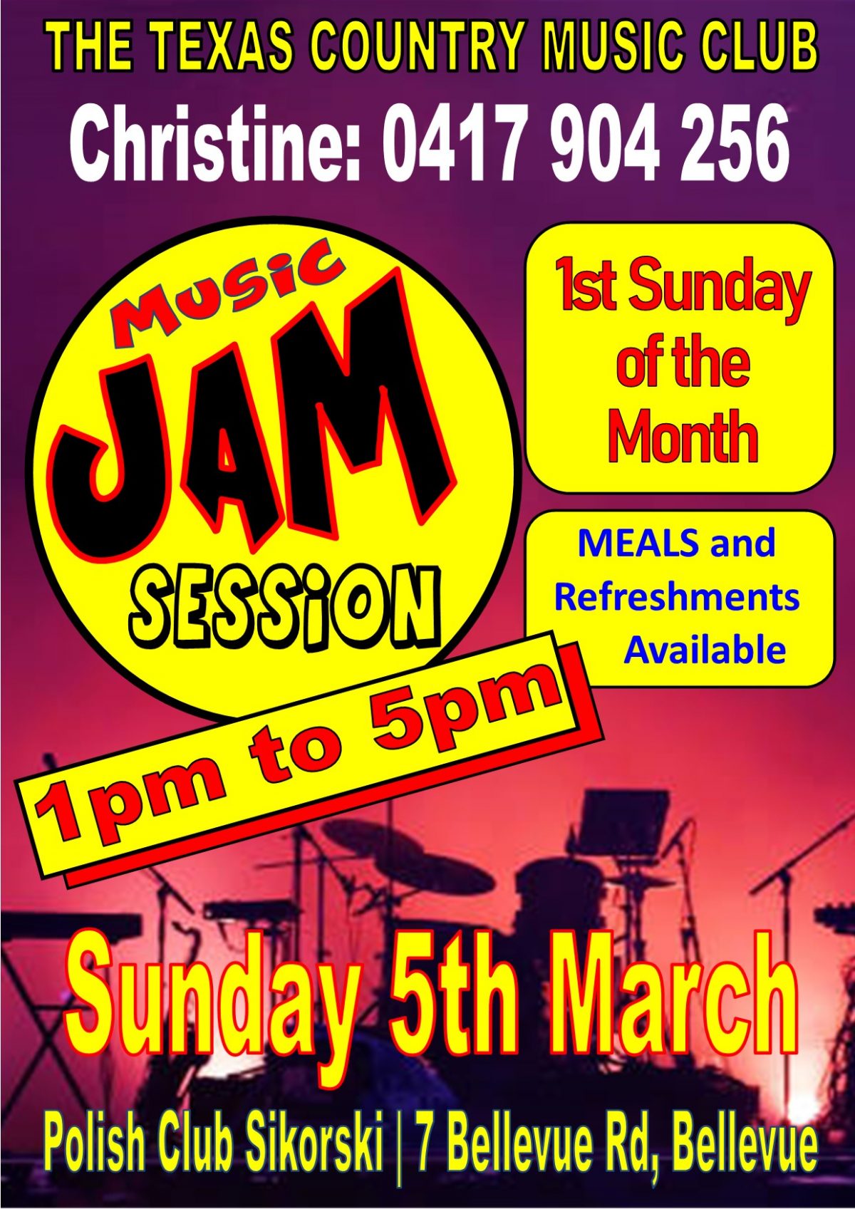 Jam Session – Sunday 5 March 2023 at 1:00 PM 🗓