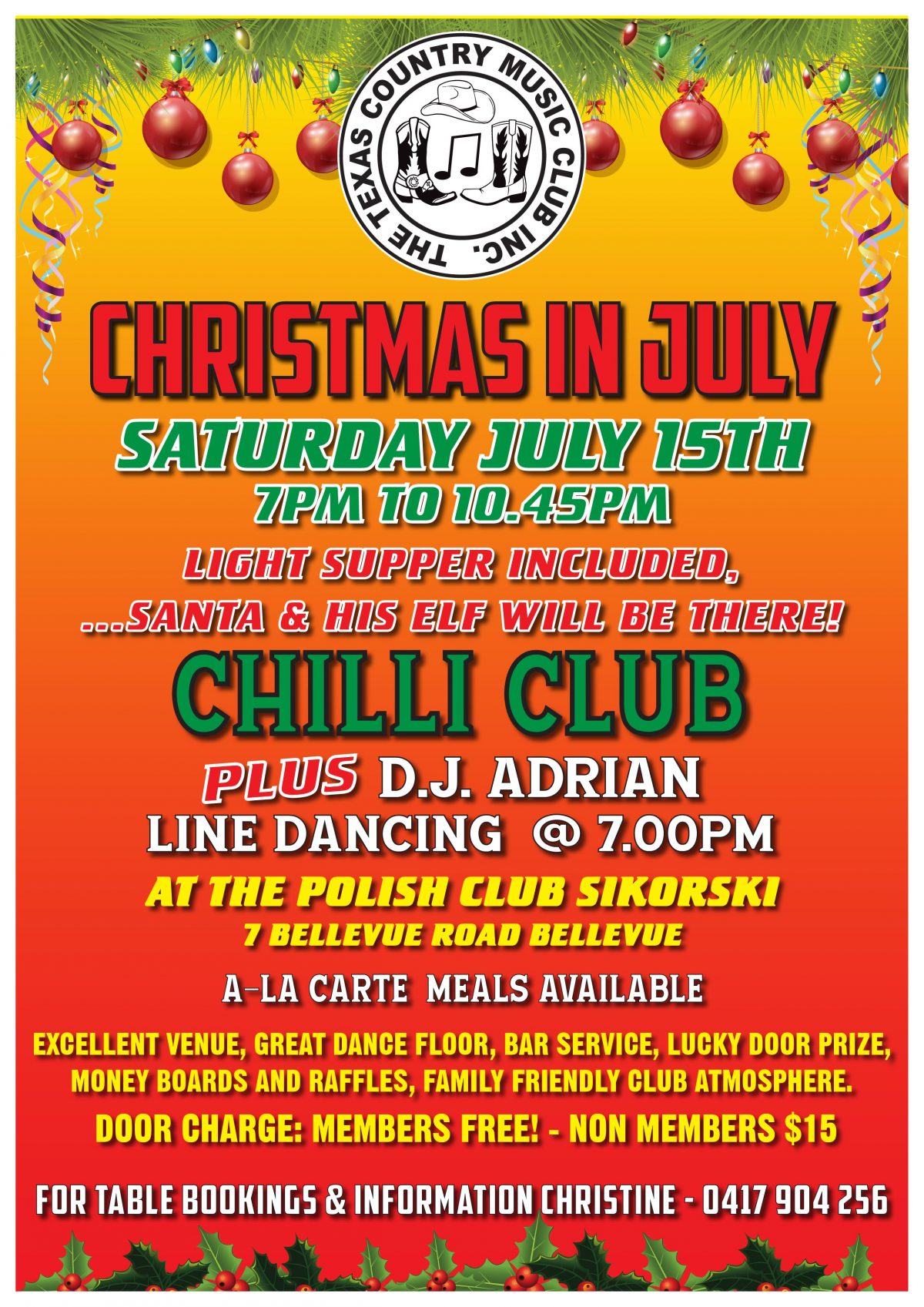 Christmas in July – Saturday 15 July 2023 at 7:00 PM 🗓