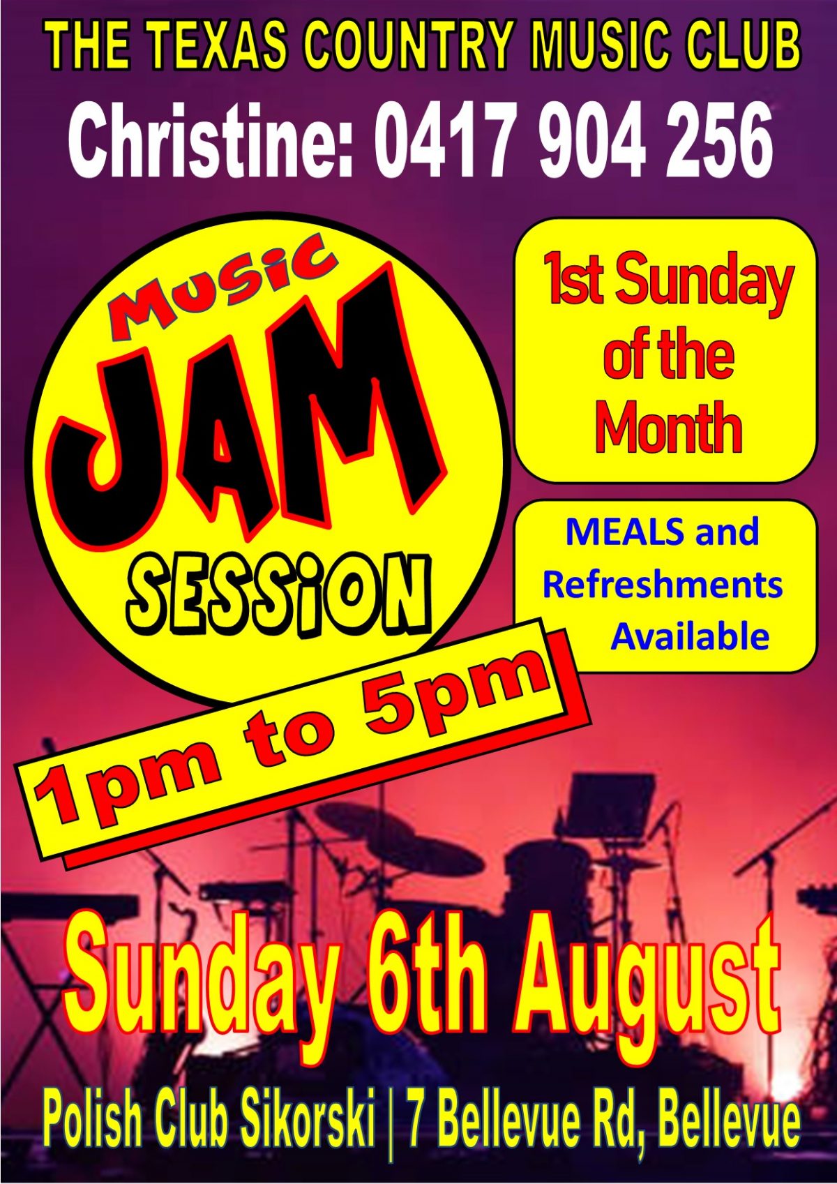 Jam Session – Sunday 6 August 2023 at 1:00 PM 🗓