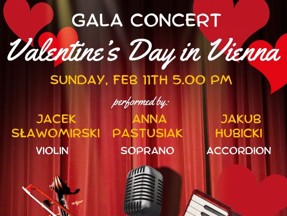 Gala Concert “Valentine’s Day in Vienna” Sunday 11 February 2024 at 5 PM 🗓