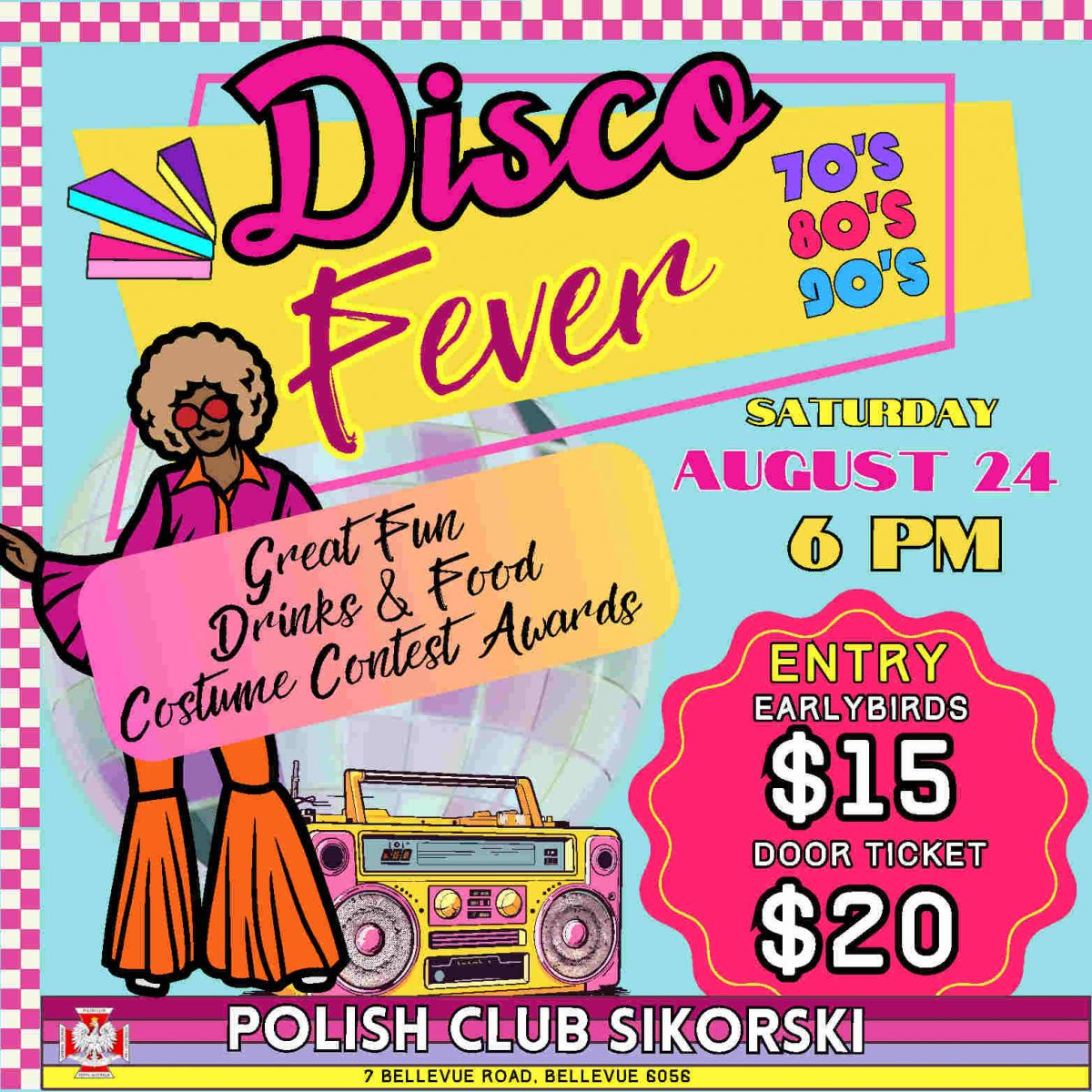 Disco Fever – Saturday 24 August 2024 at 6 PM 🗓