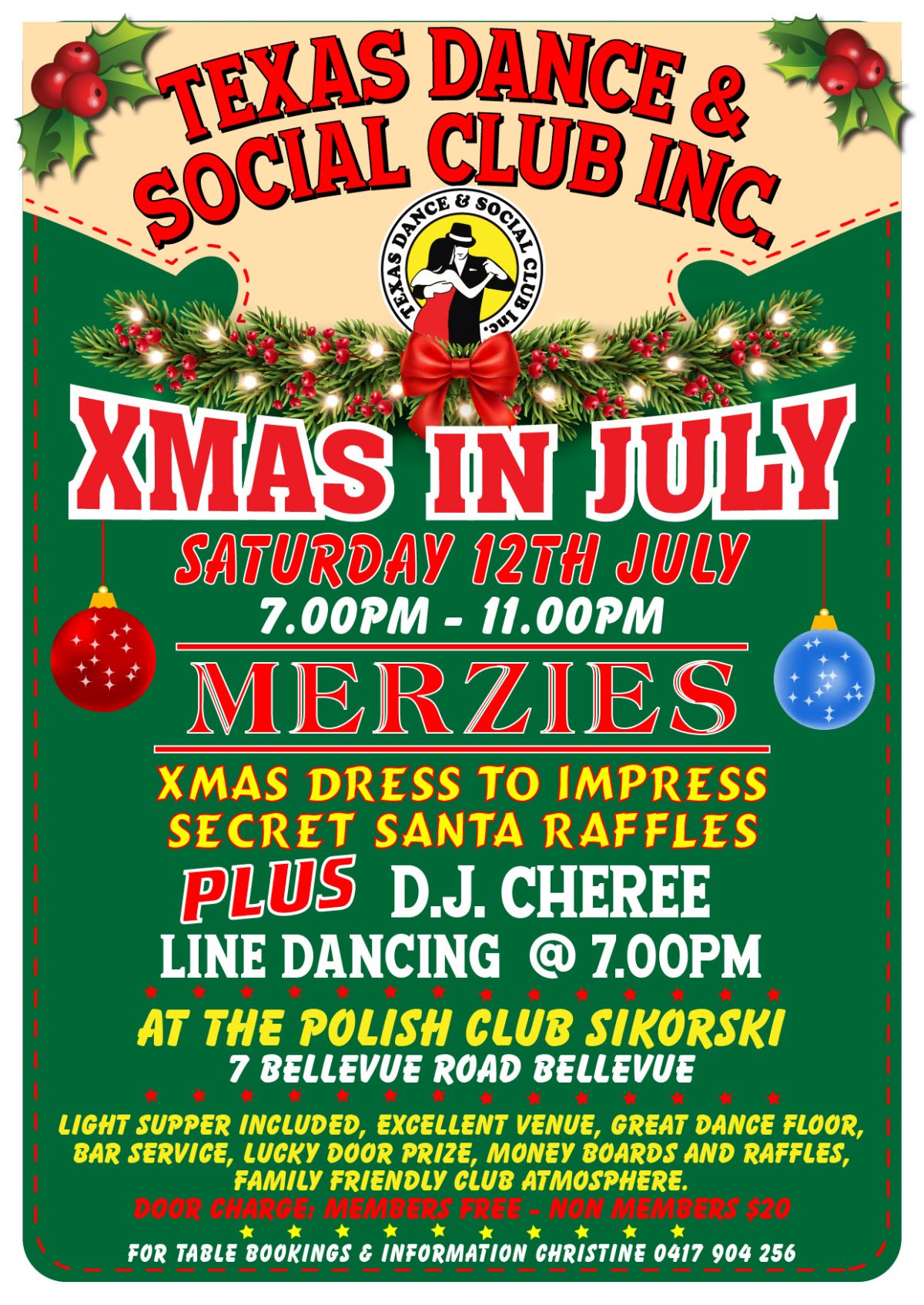 Dance Party with Texas Dance and Social Club, Saturday 12th July 2025 at 7PM 🗓